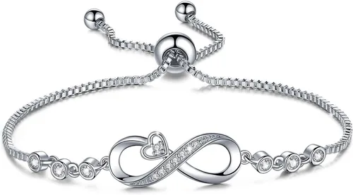 Pulseras de amor infinito para mujeres y niñas, cumpleaños, día de la madre, regalos de joyería para ella, novia, esposa, mamá de hija e hijo