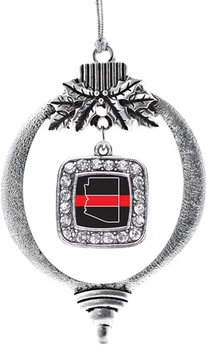 Miniatura 230 de Inspired Silver - Nana púrpura - Adorno de Navidad plateado - Adorno cuadrado para árbol de Navidad con circonita cúbica - Decoración colgante