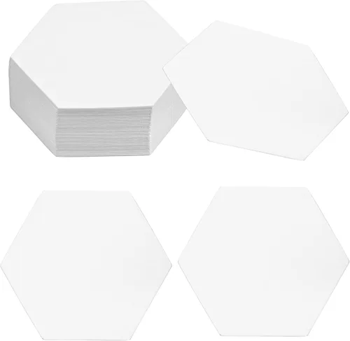 100 Formas Hexagonales de Papel para Piezas, Plantillas de Papel para Piezas, Plantillas de Acolchado para Uso en Proyectos de Acolchado, Costura y