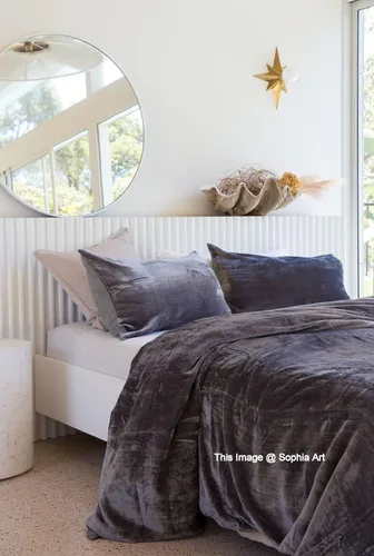 Miniatura 3 de Sophia-Art - Juego de 3 piezas de ropa de cama de terciopelo de rayón ultra lujo, funda de edredón boho de un solo color, funda de colcha