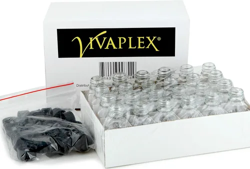Miniatura 3 de Vivaplex, 24, botellas de vidrio transparentes de 0.5 fl oz, con tapas