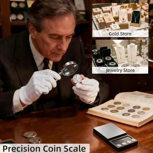 Miniatura 8 de SKEAP Báscula digital para monedas, escala de gramos, 0.00 oz de precisión para coleccionistas de monedas, cajeros bancarios y uso doméstico