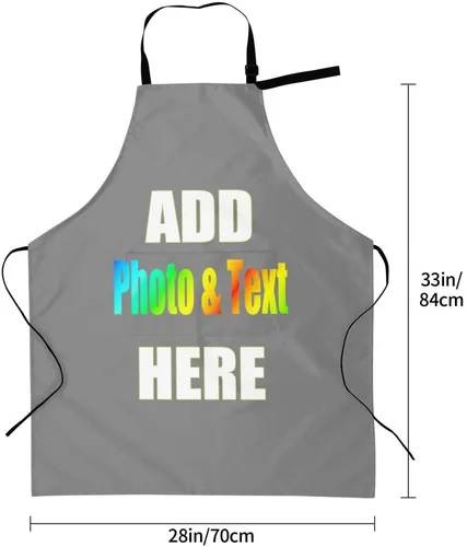 Miniatura 5 de Delantal personalizado con bolsillos para mujeres y hombres, diseño personalizado de tu imagen texto logotipo para cocina delantales de cocina