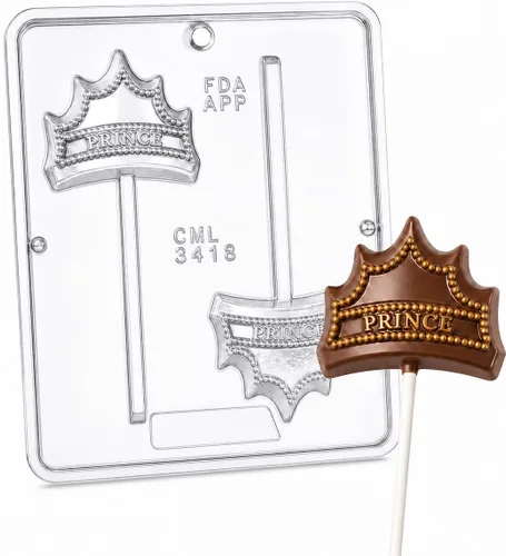 Molde de caramelo de chocolate con piruleta Crown "Prince" 3418