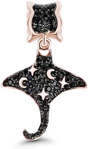 GNOCE Dije de plata de ley con dije de pez payaso con forma de pez dorado para mujeres y niñas, Metal