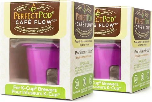 Miniatura 3 de Perfect Pod Cafe Flow - Filtro de cápsulas de café reutilizable, paquete de 2 unidades, cápsula K Cup recargable compatible con cafeteras K-Mini