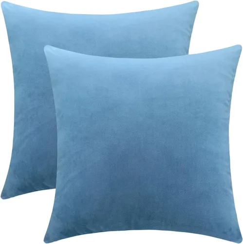 Miniatura 20 de Jeneoo Cómodas fundas de almohada de terciopelo suaves y gruesas para niños, para sofá, fundas de cojín decorativas sólidas cuadradas para Lavanda