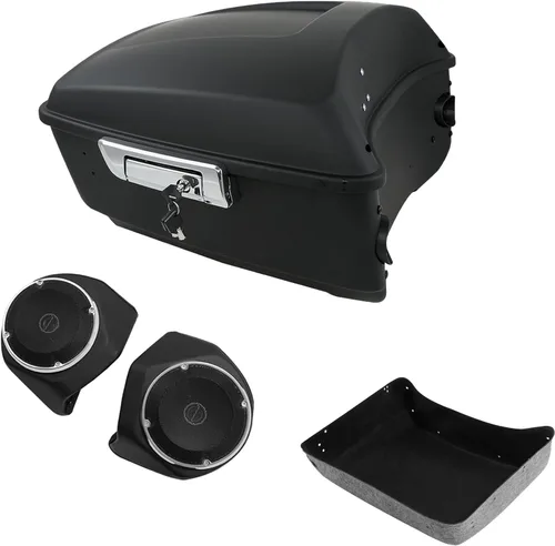 Miniatura 9 de TCMT Caja de maletero trasera con respaldo para motocicleta, rejilla portaequipajes de 2 plazas, para Harley 2014-2025 Touring CVO Road King Street