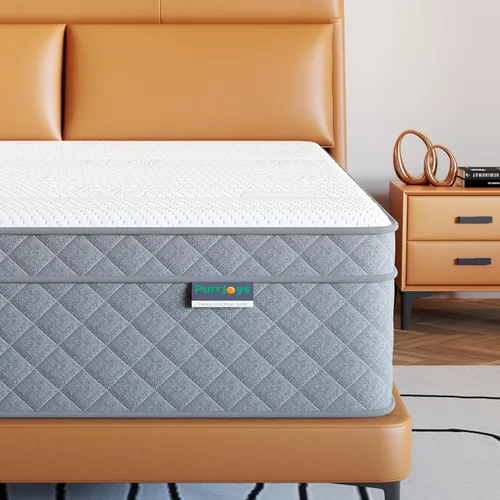 Miniatura 15 de PurrJoys Colchón Full Firme, Colchón Híbrido Full de 10 Pulgadas en una Caja con Espuma Viscoelástica de Gel, Resortes Internos de Bolsillo, Alivio