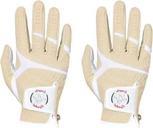 Miniatura 8 de Guantes de golf para hombre, cuero sintético de alta calidad, agarre estable, paquete de dos