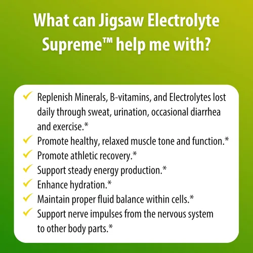 Miniatura 7 de Suplemento Jigsaw Health Electrolyte Supreme, delicioso sabor a bayas, amplio espectro de electrolitos + oligoelementos, 60 paquetes de polvo, Value