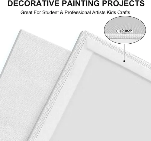 Miniatura 2 de Artkey Paquete de 12 tableros de lona de 5 x 7 pulgadas, 10 onzas, imprimados 100% algodón, lienzos en blanco para pintura, paneles de lienzo