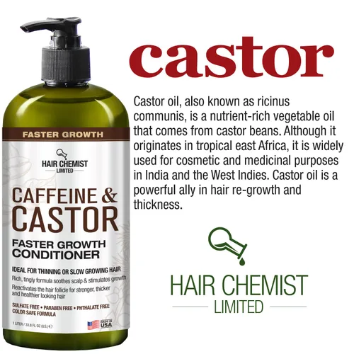 Miniatura 7 de Hair Chemist Acondicionador de crecimiento más rápido con cafeína y ricino, 33.8 onzas, acondicionador para el cabello para un crecimiento más