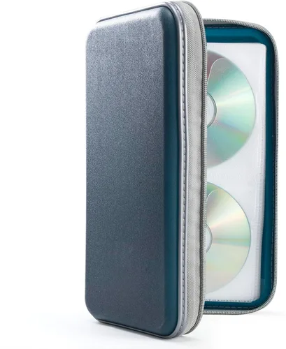 Miniatura 11 de UENTIP Funda para CD, capacidad para 96 CD, de plástico duro, cartera protectora para CD/DVD, para coche, hogar, viajes (96, negro) CD DVD