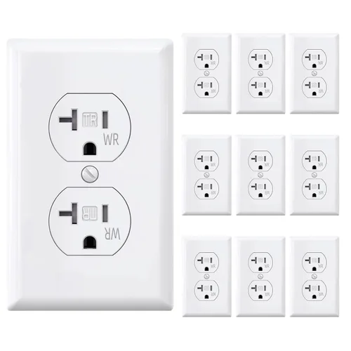 Miniatura 12 de ELEGRP Receptáculo dúplex de 20 amperios y 125 V, toma de corriente eléctrica estándar, resistente a manipulaciones TR y resistente a la intemperie