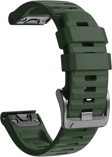 Miniatura 4 de ANCOOL Compatible con banda Fenix 6X/7X de 26mm Quickfit, correa de silicona suave de repuesto para relojes inteligentes Fenix 5X/Fenix 8 de Verde