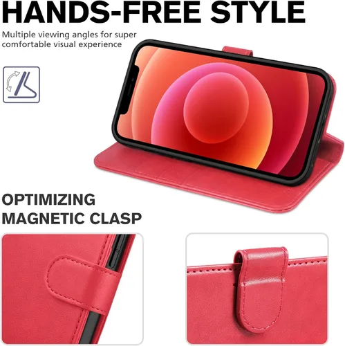 Miniatura 5 de TUCCH Funda tipo cartera para iPhone 12 Pro/12 5G, ranuras para tarjetas con bloqueo RFID, soporte [Funda interior a prueba de golpes de TPU], funda