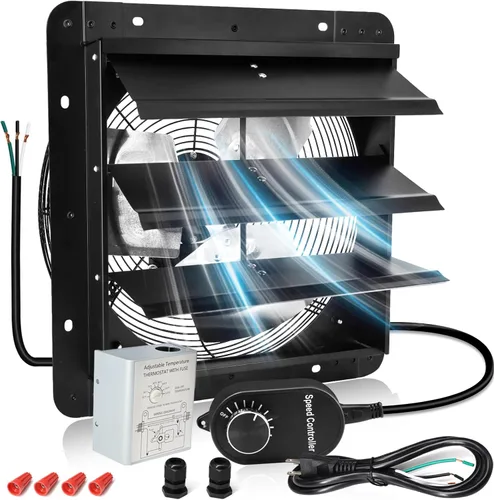 Miniatura 18 de Criditpid Ventilador Extractor de Pared con Persiana de 7 Pulgadas, Ventilador Extractor de Cocina con Interruptor de Encendido/Apagado para Ático