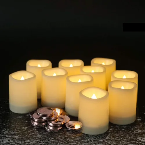 Miniatura 9 de Eldnacele Velas LED parpadeantes sin llama impermeables para exteriores con temporizador remoto, funciona con pilas, velas de plástico con mecha 3D