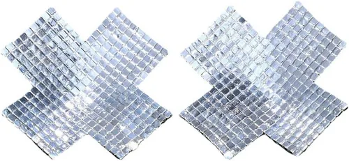 Miniatura 2 de Cubiertas de pétalos de pecho con diamantes de imitación cruzados, pegatinas de pecho reutilizables, joyería de cuerpo de sujetador adhesivo