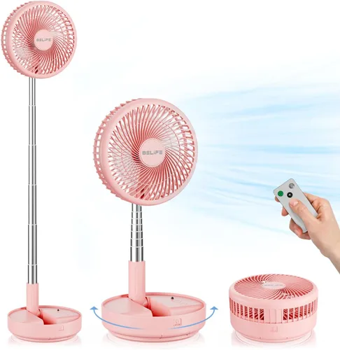 Miniatura 8 de Belife X8-Lite - Ventilador portátil, recargable con batería de 7200 mAh, ventilador de piso de escritorio USB con control remoto, ventilador Negro