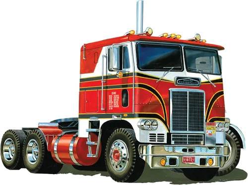 Kit de modelo AMT White Freightliner 2-en-1 SC/DD Cabover Tractor (75º Aniversario) a escala 1:25
