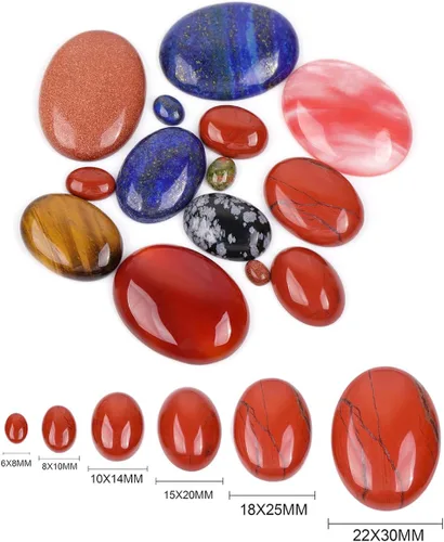 Miniatura 4 de GEM-Inside - Cuentas ovaladas sueltas de amatista, cabujón, cuentas naturales para joyería y anillos, colgantes, 0.236 x 0.315 pulgadas, 5