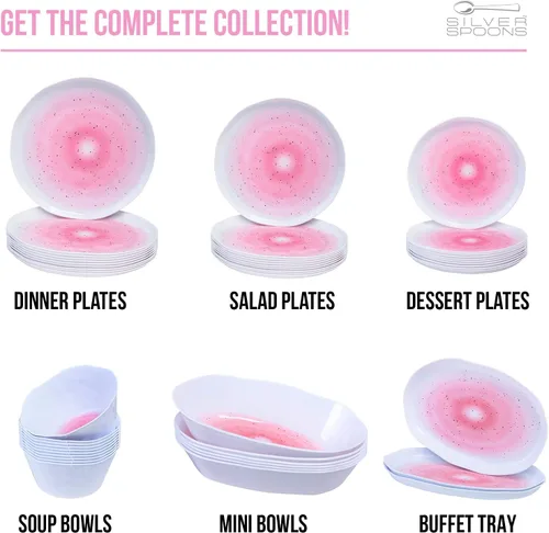 Miniatura 3 de Mini cuencos de postre Platos de postre ovalados Colección Lava Niebla rosa 6 piezas
