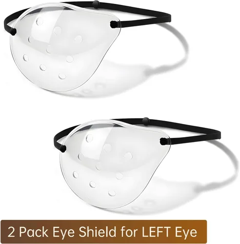 Miniatura 8 de Protector ocular para cirugía de cataratas, paquete de 2 parches médicos con correa ajustable para la cabeza para dormir después de cataratas