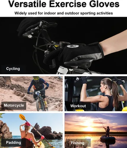 Miniatura 6 de SUJAYU Guantes de ciclismo de dedo completo, guantes de bicicleta de montaña, guantes de carreras, guantes de mtb, guantes de ciclismo para hombres