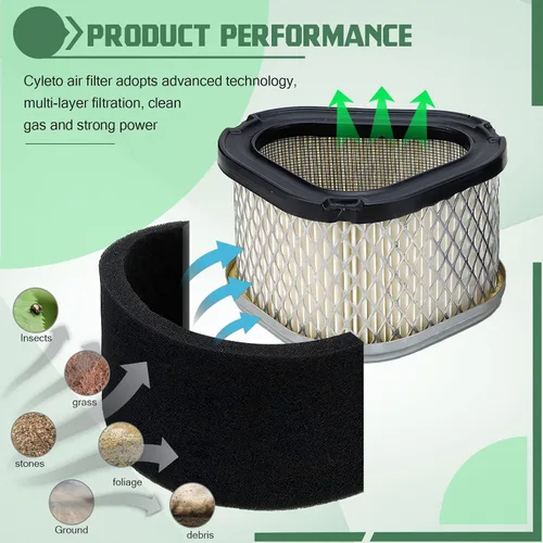 Miniatura 4 de 1208314 M92359 Filtro de aire para John Deere 1208305 GT225 LT155 AM123553 GY20574 AM121608 STX38 STX30 LX172 LT133 LT150 LX255 para Comando Kohler