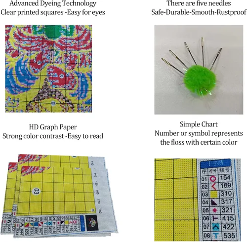 Miniatura 5 de SHININGGIFTDESIGN Kits personalizados de punto de cruz, kit de bordado con foto personalizada, haz tu propia foto, pintura de bricolaje, bordado