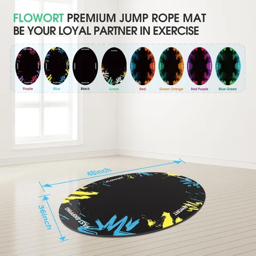Miniatura 3 de Cheete Tapete para Saltar la Cuerda Tapete Grande de Goma para Ejercicio Interior Exterior Tapete Absorbente de Impactos Antideslizante Diseño Azul