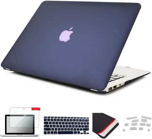 Miniatura 49 de Pack 5 en 1 de carcasa para MacBook Air, de Se7enline, de plástico duro, tacto suave, con protector de teclado de silicón, protector de pantalla