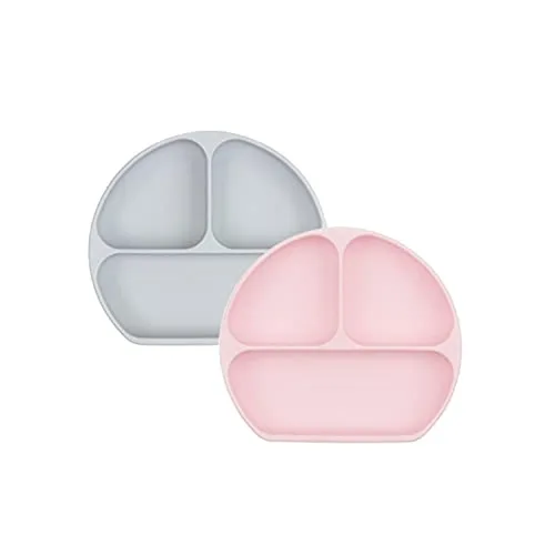 Miniatura 32 de Bumkins Plato de silicona con agarre, plato de succión dividido, plato para bebé o niño pequeño, sin BPA, apto para microondas y lavavajillas