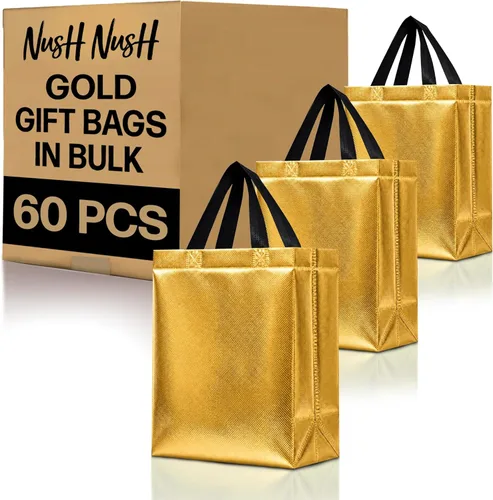 Miniatura 33 de Nush Nush Bolsas de regalo de color azul aguamarina de gran tamaño – Juego de 30 bolsas de regalo azul claro brillante con asas a granel – Bolsa