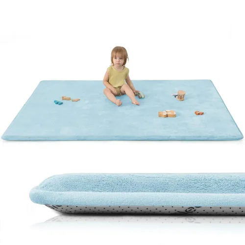 Miniatura 24 de Huloo Sleep Alfombra de Juego para Bebés para Piso, Espesor de 1.3" de Espuma Elástica, Alfombra de 1.27m×1.27m para Tiempo de Barriga, Terciopelo