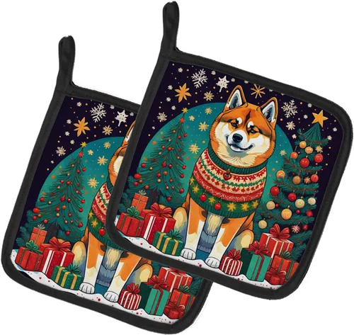 Miniatura 18 de Caroline's Treasures Fawn Pug - Par de soportes para ollas de Navidad, resistentes al calor, juego de ollas para horno, almohadillas calientes
