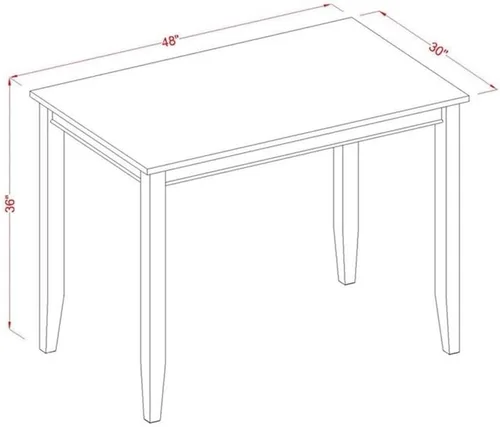 Miniatura 3 de East West Furniture BUT-BLK-T Buckland - Mesa rectangular de altura de mostrador para espacios pequeños, 30 x 48 pulgadas, color negro