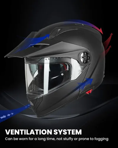 Miniatura 6 de ILM - Casco modular de cara completa para motocicleta, ATV, tres en uno, para moto de nieve, con visera antiniebla Pinlock, para hombres y mujeres