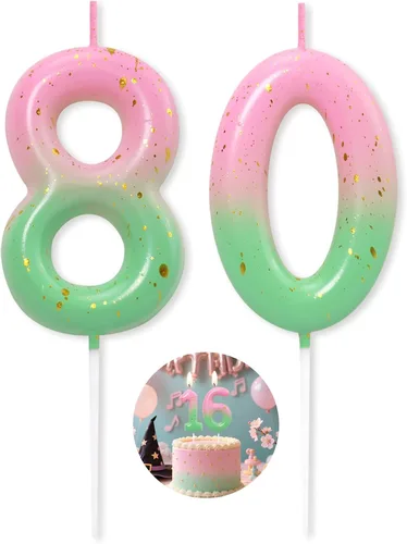 Miniatura 128 de Velas número 2 arcoíris con número 3D de feliz cumpleaños para decoración de fiesta de pastel de cumpleaños, suministros de celebración