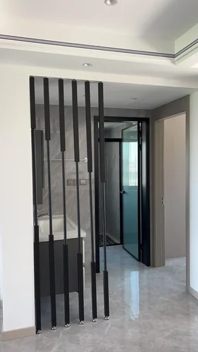 Miniatura 2 de LZMZMQ Divder - Divder de habitación de metal para decoración de columna, pantalla divisora de habitación negra extra alta, rústico y moderno, 1