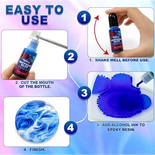 Miniatura 5 de Juego de tinta de alcohol, 24 botes de colores vibrantes, tinta de alta concentración a base de alcohol, pintura concentrada de resina epoxi tinte
