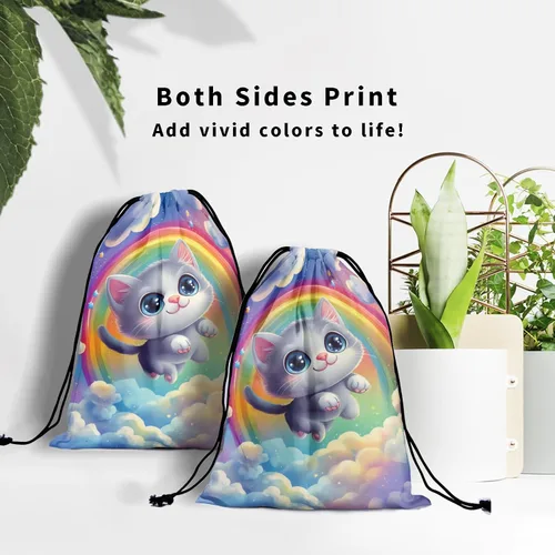 Miniatura 126 de Bolsa de agarre de gimnasia de piel de animal, bolsa de gimnasia con cordón ajustable, bolsa de cuerda para fauna silvestre, Mariposas Galaxy