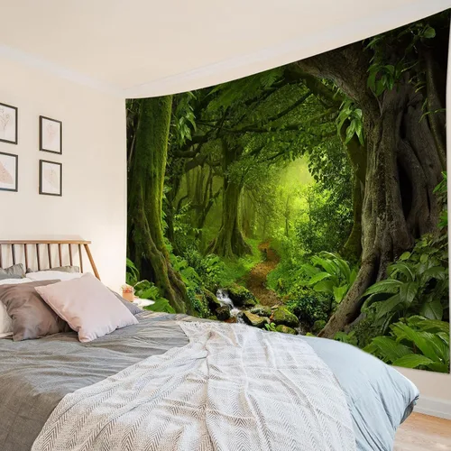 Miniatura 10 de HVEST Tapiz de fase lunar para colgar en la pared, cielo morado con nubes, estrellas, decoración de pared celestial, paisaje natural, decoración