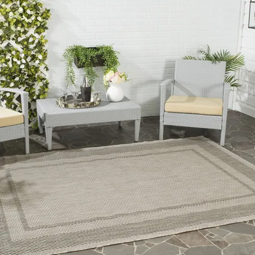 Miniatura 37 de SAFAVIEH Alfombra lavable al aire libre Courtyard Collection - 2'3" x 5', beige y negro, no desprende pelusa y fácil de limpiar, ideal para patio