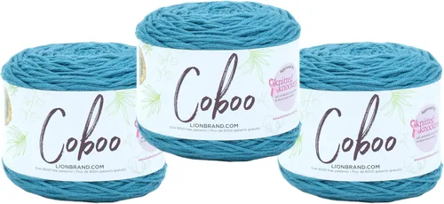 Miniatura 28 de Lion Brand Yarn Coboo, hilo suave para tejer, hacer ganchillo y manualidades, Vanilla Blossom, paquete de 3 Flor de vainilla