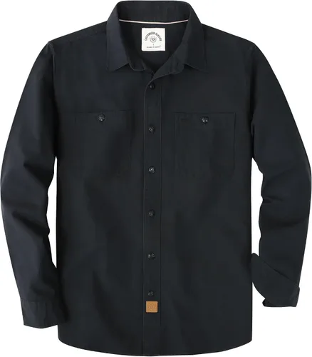 Miniatura 16 de Dubinik® Chambray - Camisa de trabajo de algodón de manga larga para hombre, con 2 bolsillos, casual, con botones