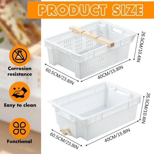 Miniatura 2 de Zonon Estación de destapado de apicultura para recolección de miel, extractor, colador y bandeja profunda de corte de miel de plástico juego