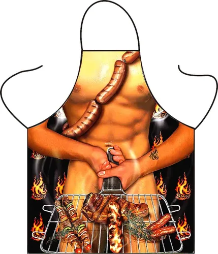 Sexy Printed Kitchen Apron for Men and Women, Decorative Gift Parrilla-b